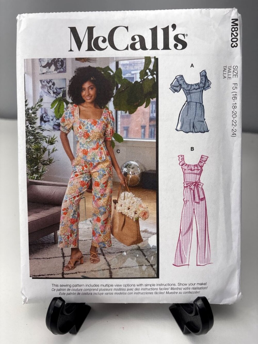 McCalls M8203 Sewing Pattern Romper Jumpsuit Size 16 18 20 22 24 Uncut